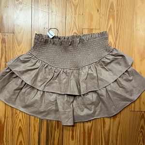Leather Ruffle Skort NWT